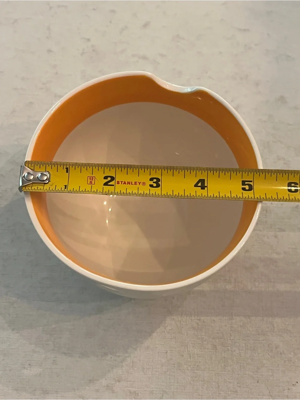 Classic Instant Lunch White & Orange Ceramic Ramen Bowl. W/ chopsticks